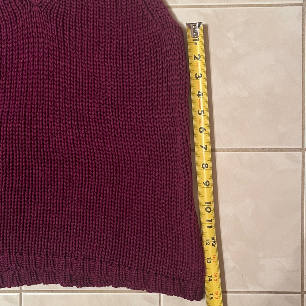 Banana Republic Purple Burgundy Knit 100% Cotton Sweater Tank Vest - Picture 9 of 11